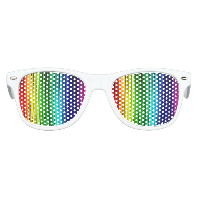 Gafas De Fiesta Retro Niñas arcoiris con tonos Fiestas, blanco (Anverso)