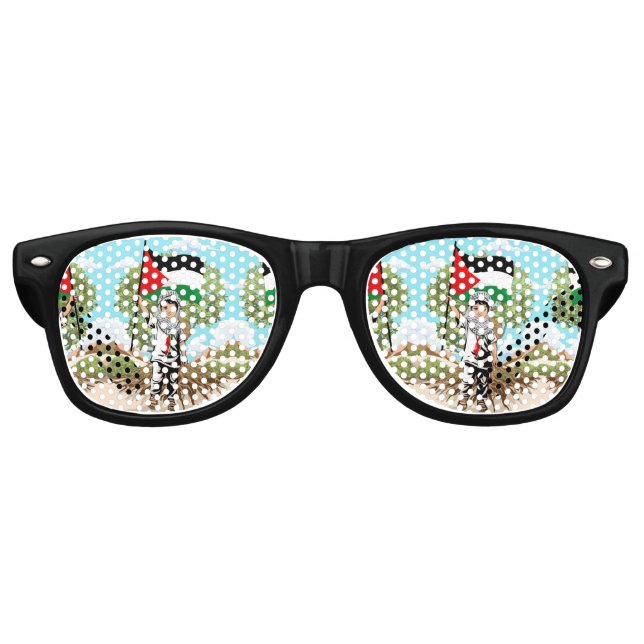 Gafas De Fiesta Retro Niño con bandera palestina de Keffiyeh (Anverso)