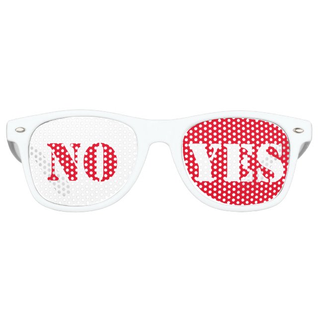 Gafas De Fiesta Retro NO SÍ. Diseño de texto (Anverso)