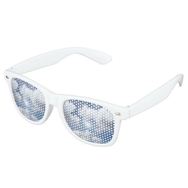 Gafas De Fiesta Retro Nubes del cielo azul + tus ideas (Ángulo)
