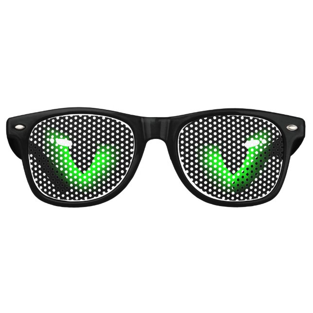 Gafas De Fiesta Retro Ojos de gato salvaje y gruñón verde (Anverso)