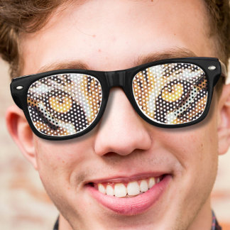 Gafas De Fiesta Retro ojos de tigre divertidos de nerd animal salvaje