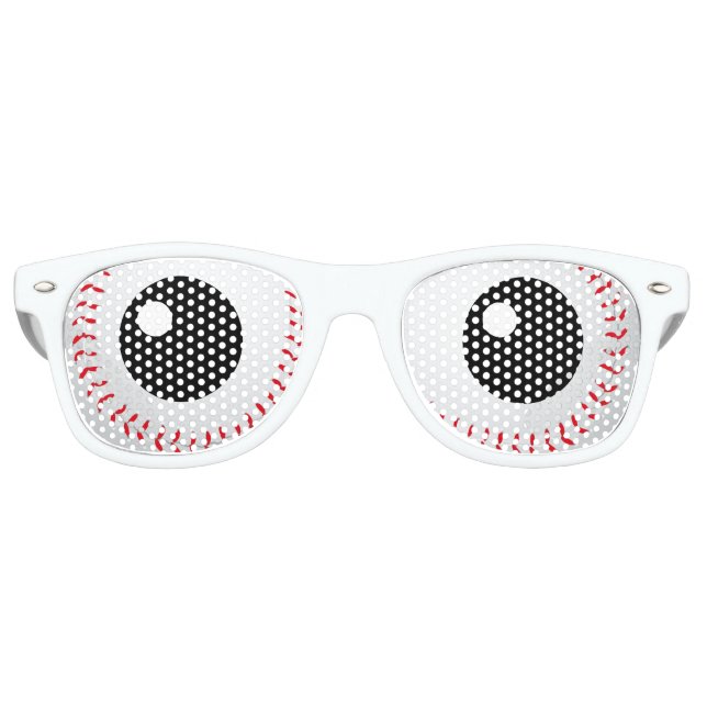 Gafas De Fiesta Retro Ojos divertidos de béisbol | Humor (Anverso)