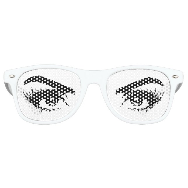 GAFAS DE FIESTA RETRO OJOS. HERMOSA MUJER OJOS. (Anverso)