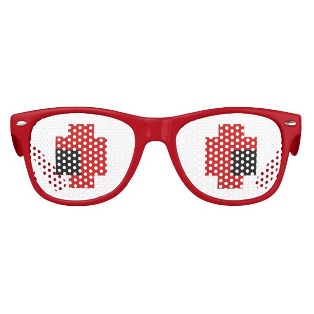 Gafas De Fiesta Retro Ojos rojos fantasmagóricos de 8 bits (Anverso)