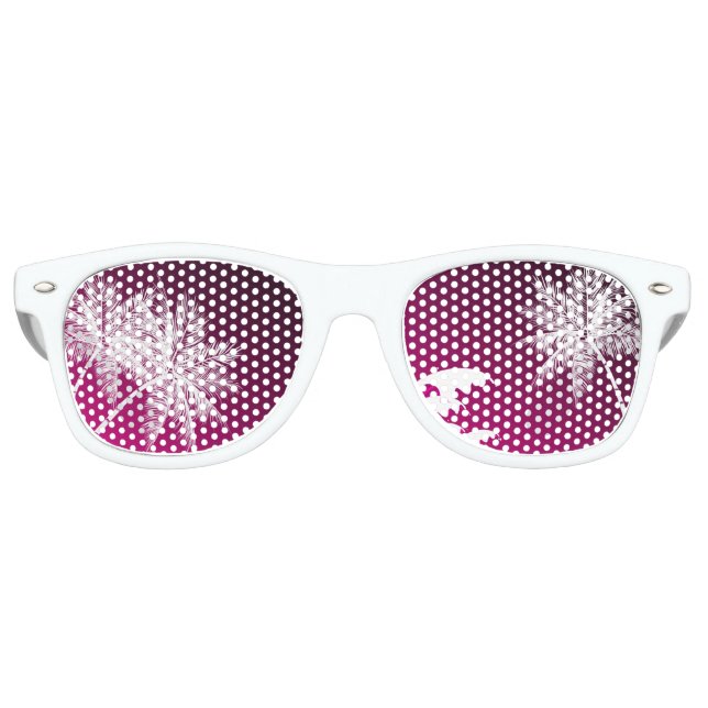 GAFAS DE FIESTA RETRO OMBRÉ PINK TROPICAL PALMS (Anverso)