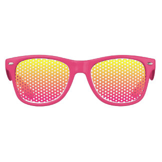 Gafas De Fiesta Retro Ombre rosa y amarillo brillante