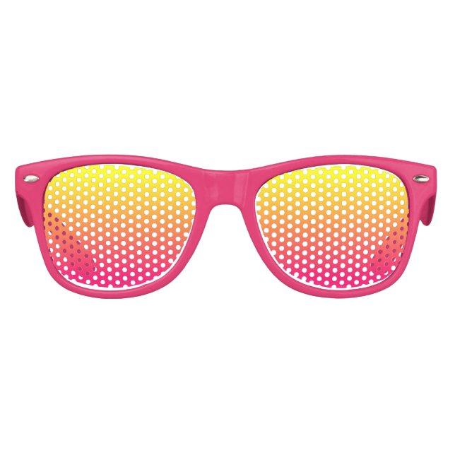 Gafas De Fiesta Retro Ombre rosa y amarillo brillante (Anverso)