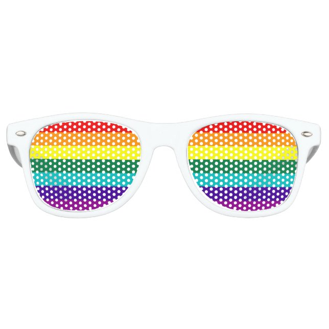 Gafas De Fiesta Retro Orgullo arcoiris de 7 bandas (Anverso)