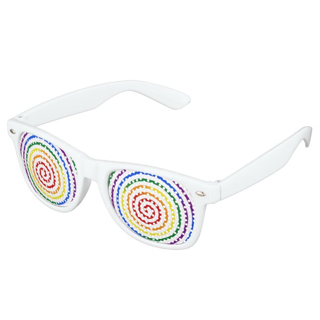 Gafas De Fiesta Retro Orgullo hipnotizador arco iris (Ángulo)