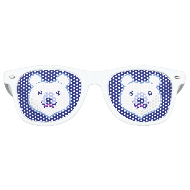 Gafas De Fiesta Retro Oso Polar Personalizado de los amantes de los anim (Anverso)