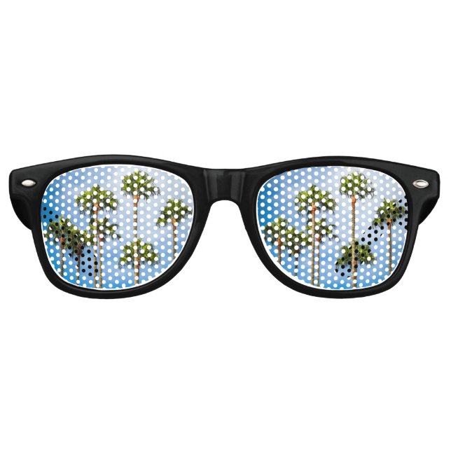 Gafas De Fiesta Retro Palmeras en San Diego, California (Anverso)