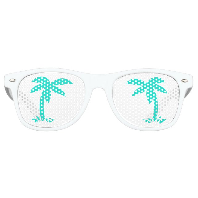 Gafas De Fiesta Retro Palmeras turquesas (Anverso)