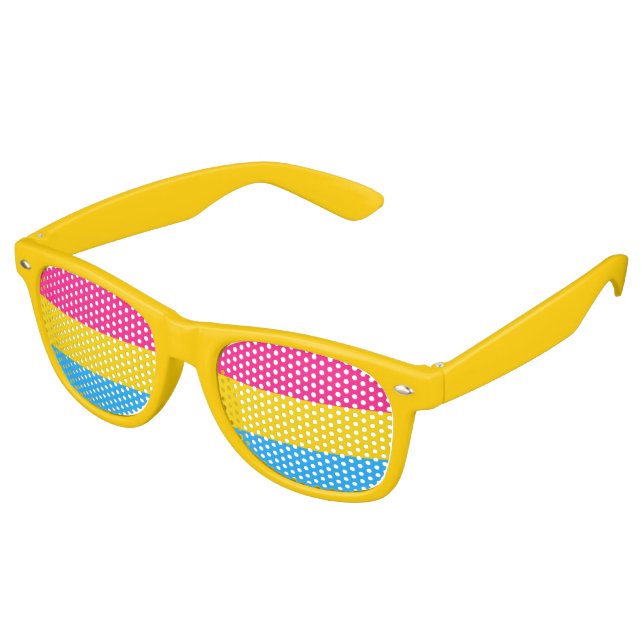 Gafas De Fiesta Retro Pansexualidad bandera Fiesta Shades (Ángulo)