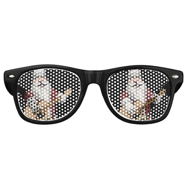 Gafas De Fiesta Retro Papá Noel Tocando Canciones De Navidades En Su Gui (Anverso)