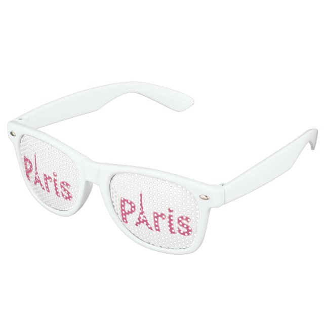 Gafas De Fiesta Retro París Francia Torre Eiffel Guay Rosa (Ángulo)