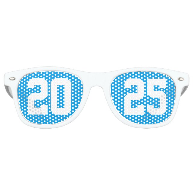 Gafas De Fiesta Retro Partido de Graduación Guay Blue Varsity de 2025 (Anverso)