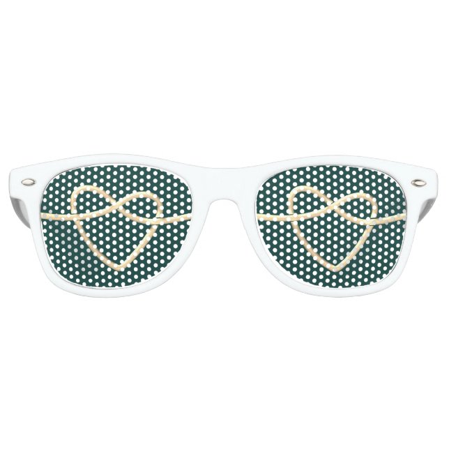 Gafas De Fiesta Retro Partido de la Boda del Corazón (Anverso)