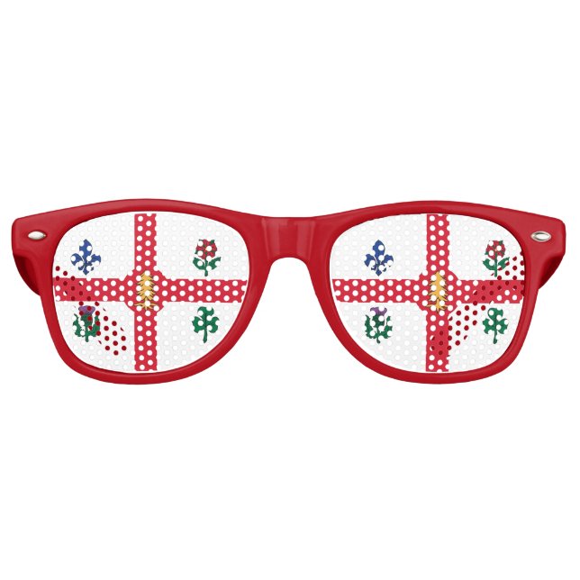 Gafas De Fiesta Retro Party Shades Sunglasses with flag of Montreal (Anverso)