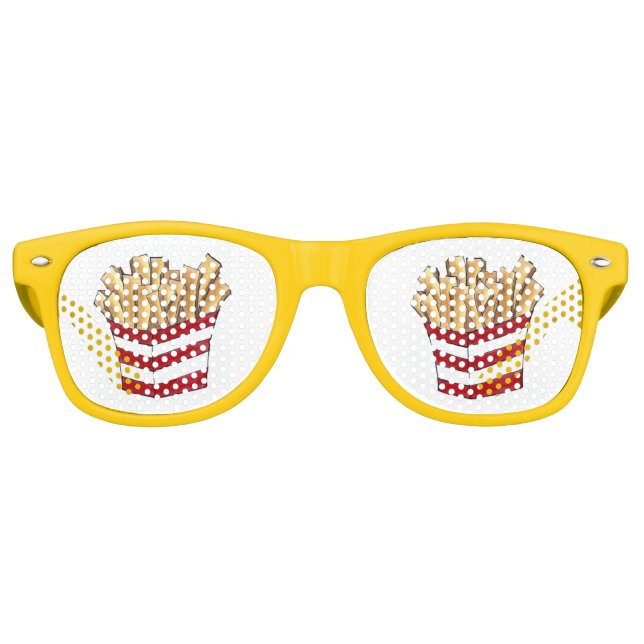 Gafas De Fiesta Retro Patatas fritas Fritas Fritas Fry Fast Food (Anverso)