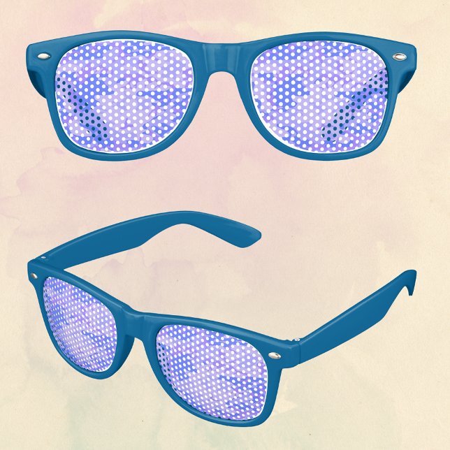 Gafas De Fiesta Retro Patrón abstracto azul del pasto de camuflaje (Camouflage Pastel Blue Abstract Pattern Retro Sunglasses)