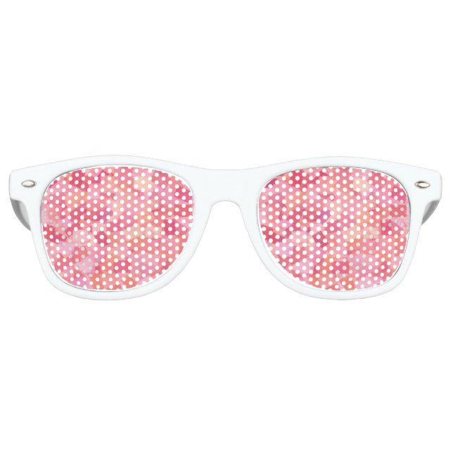 Gafas De Fiesta Retro Patrón abstracto continuo de naranja rosa (Anverso)