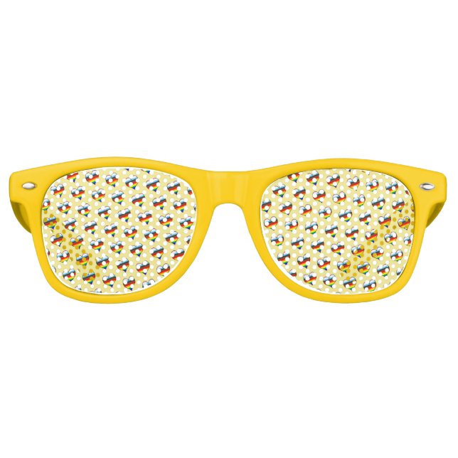 Gafas De Fiesta Retro Patrón cardíaco arcoiris (Anverso)