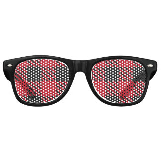 Gafas De Fiesta Retro Patrón cuadrado cuadrado de búfalo negro rojo 1