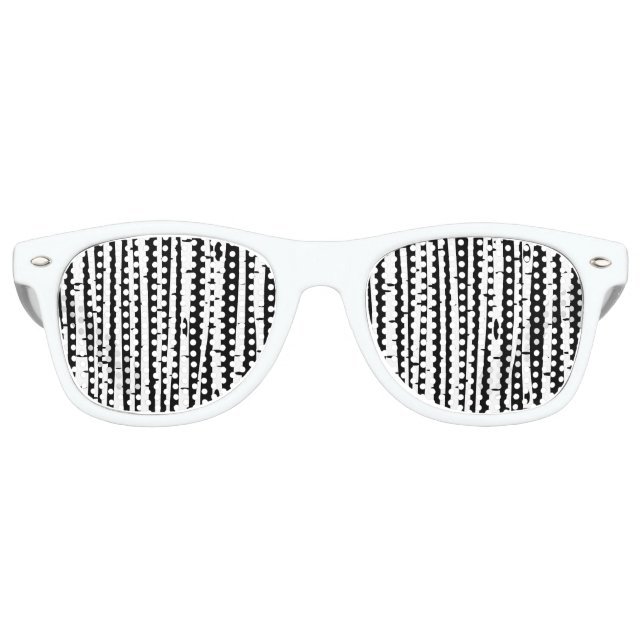 Gafas De Fiesta Retro Patrón de árbol blanco negro (Anverso)