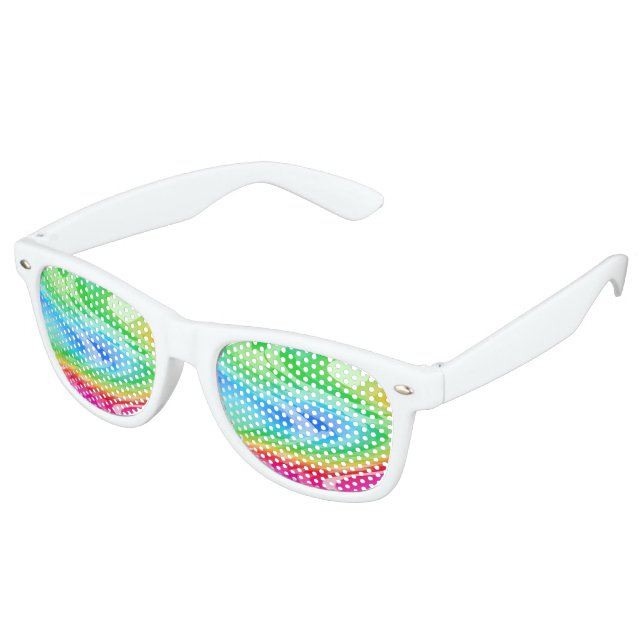 Gafas De Fiesta Retro Patrón de arcoíris ondulado (Ángulo)