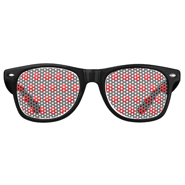 Gafas De Fiesta Retro Patrón de bolas rojas (Anverso)