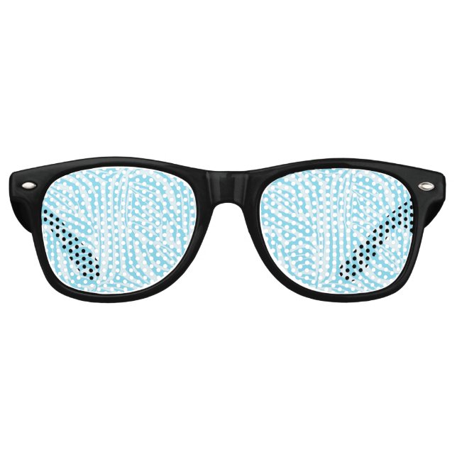 Gafas De Fiesta Retro Patrón de cebra azul (Anverso)