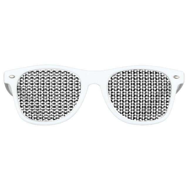 Gafas De Fiesta Retro Patrón de Cuadro Negro Blanco (Anverso)