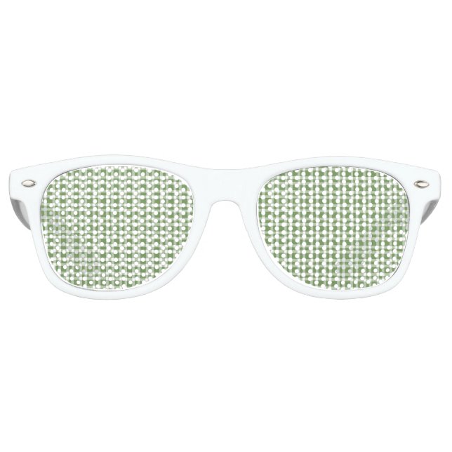 Gafas De Fiesta Retro Patrón de Cuadros Verde Blanco (Anverso)