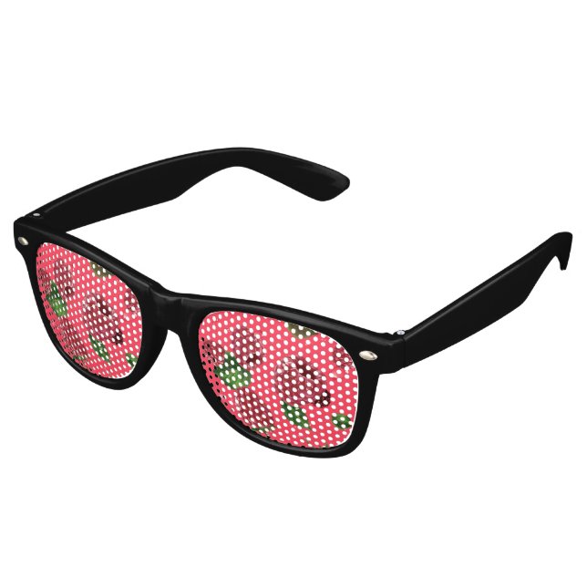 Gafas De Fiesta Retro Patrón de frambuesa (Ángulo)