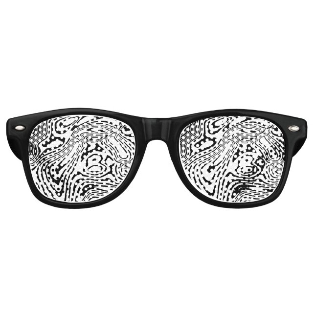 Gafas De Fiesta Retro Patrón de mármol blanco y negro (Anverso)