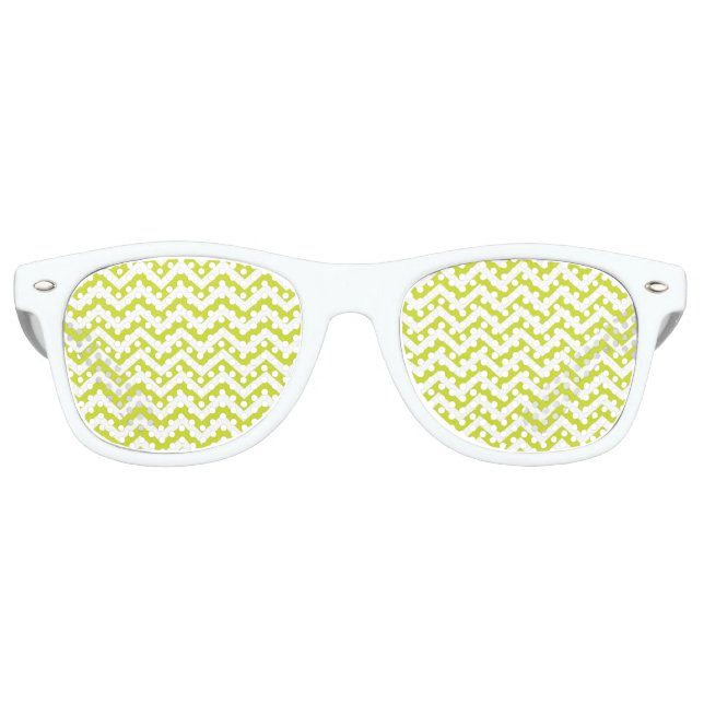 Gafas De Fiesta Retro Patrón de rayas de cheurón verde (Anverso)