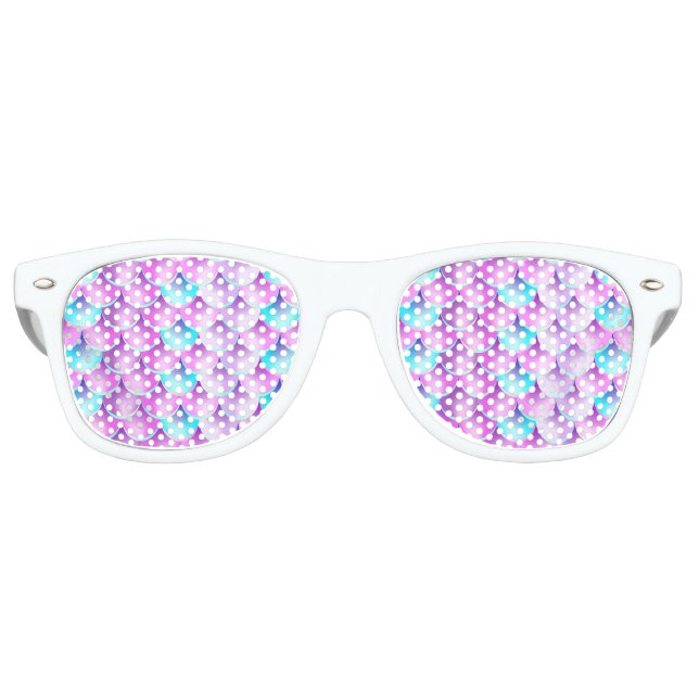 Gafas De Fiesta Retro Patrón de sirena holográfica azul púrpura (Anverso)