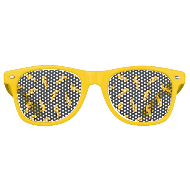 Gafas De Fiesta Retro Patrón de tornillos relámpago divertidos (Anverso)
