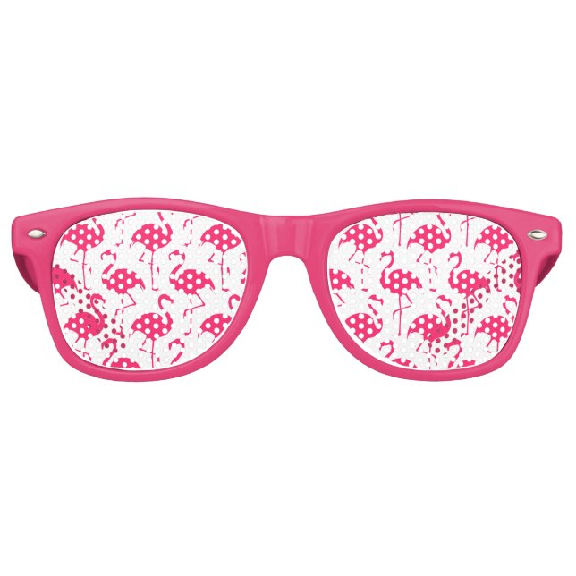 Gafas De Fiesta Retro Patrón Flamingo Rosa (Anverso)