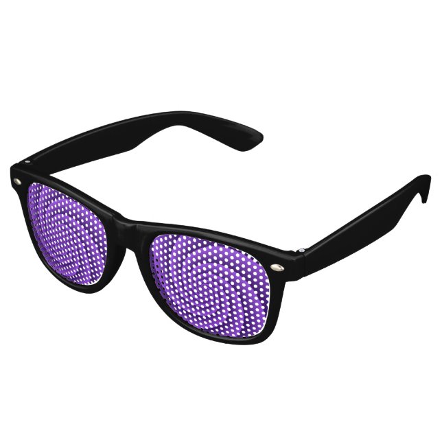 Gafas De Fiesta Retro Patrón fractal de espirales de energía - violeta (Ángulo)
