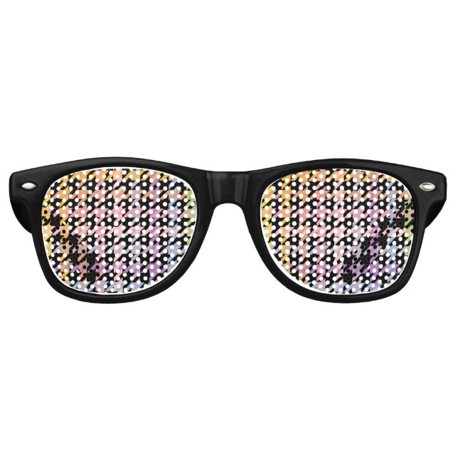 Gafas De Fiesta Retro Patrón Houndstap de arco iris (Anverso)