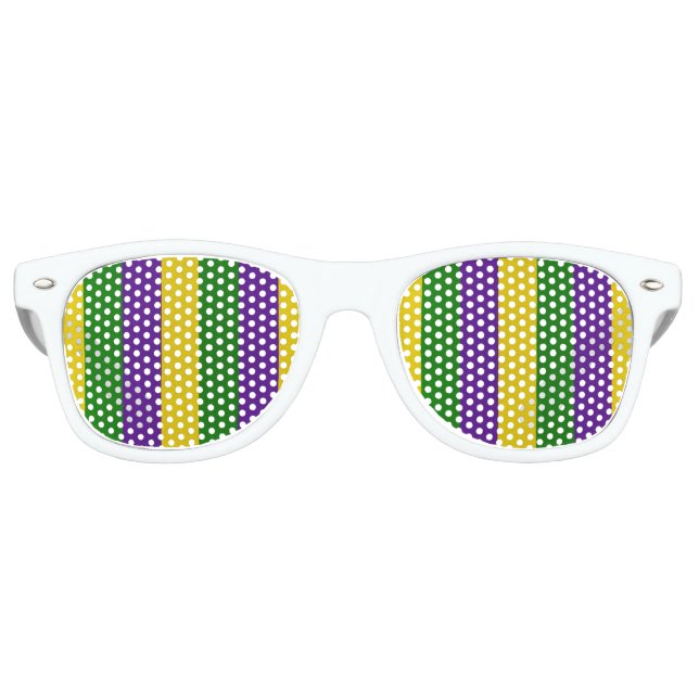 Gafas De Fiesta Retro Patrón rayado de Mardi Gras (Anverso)