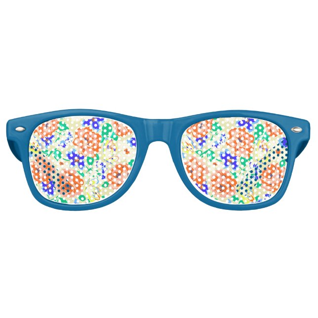 Gafas De Fiesta Retro Patrones de rosas de mariposas alegres (Anverso)