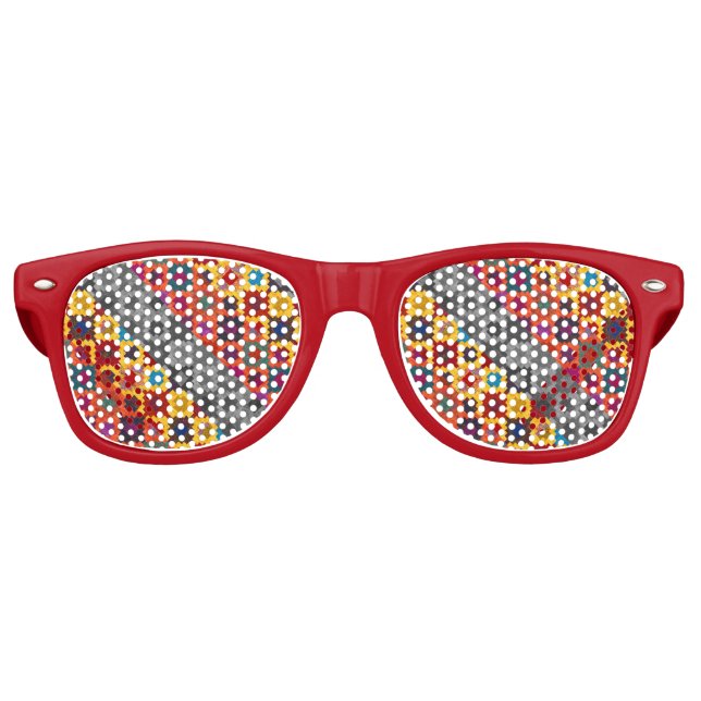 Gafas De Fiesta Retro Patrones geométricos de color liso (Anverso)