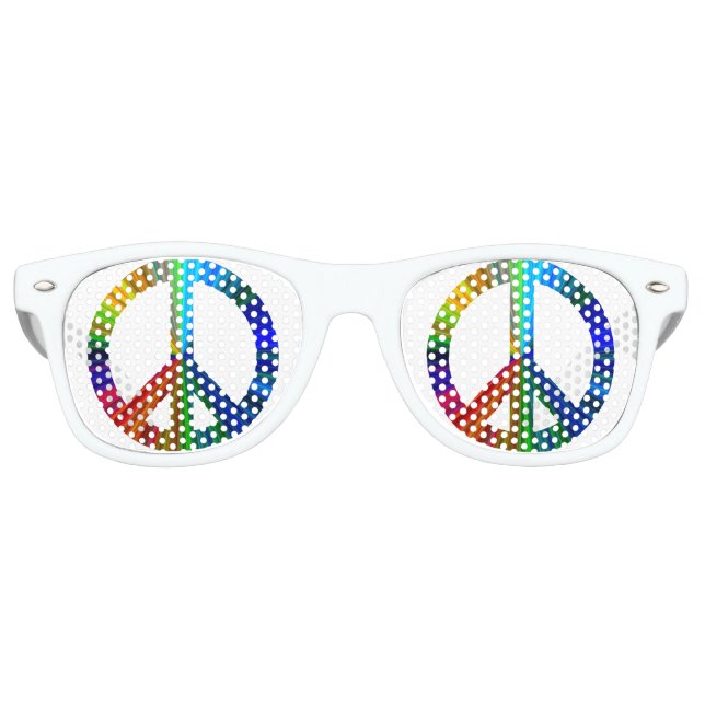 Gafas De Fiesta Retro Paz arcoiris (Anverso)