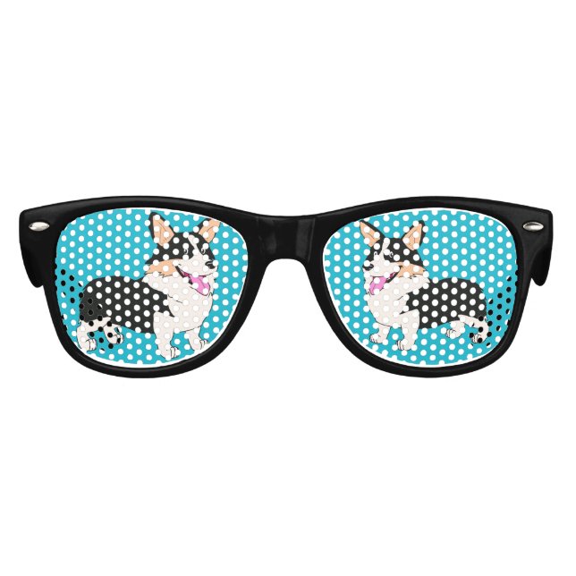 Gafas De Fiesta Retro Pembroke Welsh Corgi Personalizado (Anverso)