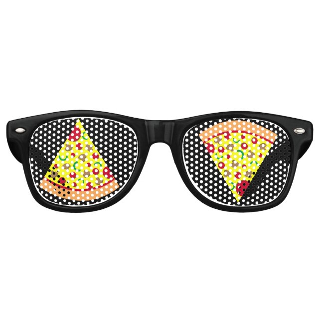 Gafas De Fiesta Retro Pepperoni Pizza Slice (Anverso)