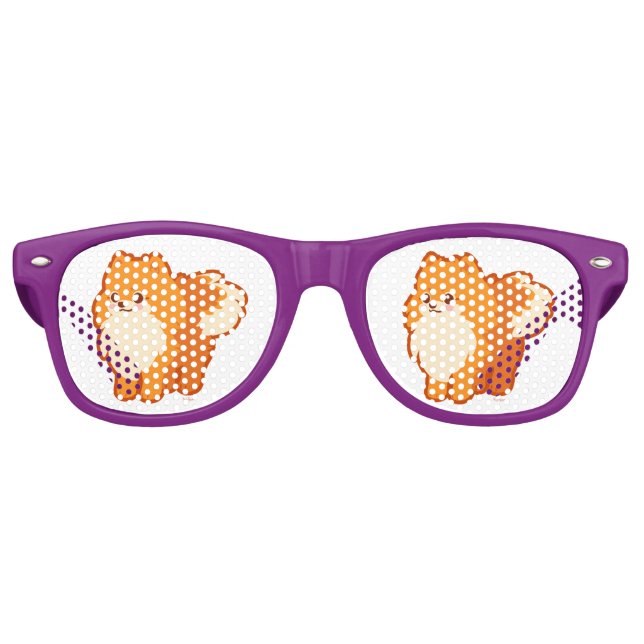 Gafas De Fiesta Retro Perro Cute Kawaii Pomeranian (Anverso)