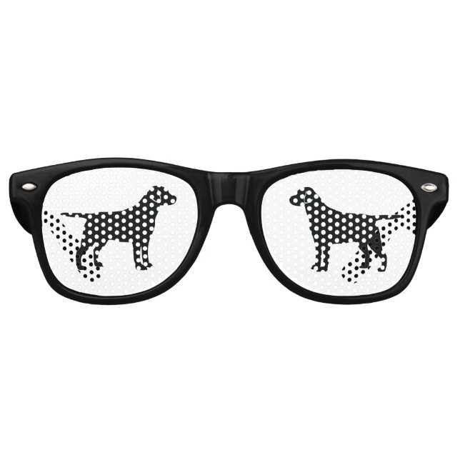 Gafas De Fiesta Retro Perro de laboratorio negro (Anverso)